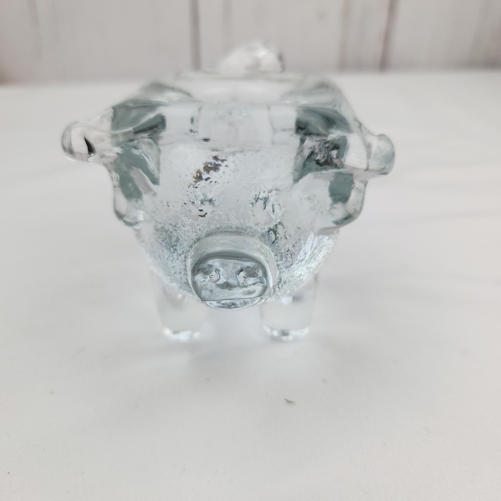Kosta Boda Glass Pig Bertil‎ Vallien Scandinavian Art Swedish Vtg Candle Holder